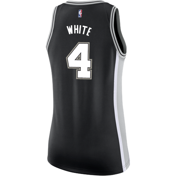 White San Antonio Spurs Women's Nike Custom Personalized Icon Swingman Jersey  Black