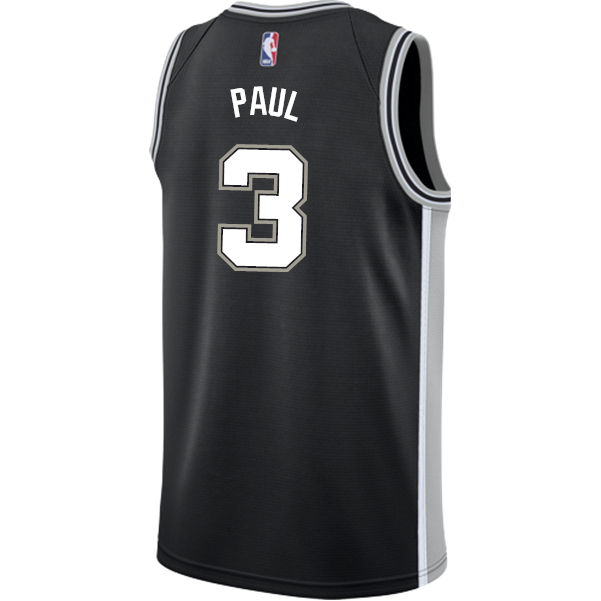 Paul San Antonio Spurs Men's Nike Custom Personalized Icon Swingman Jersey  Black