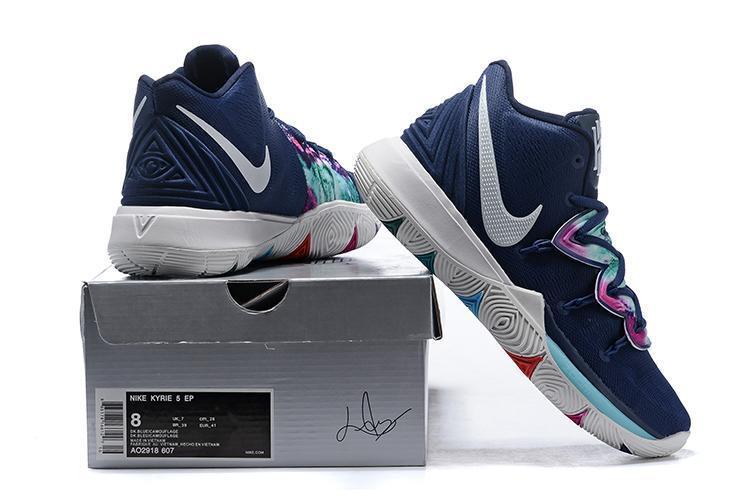 Nike Kyrie 5 Blue Camoplage Men Basketball Shoes Sale Size US 7,8,8.5,9.5,10,11,12