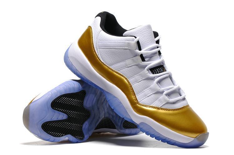 Nike Air Jordan 11 Retro Low White Metallic Gold Coin Basketball Men