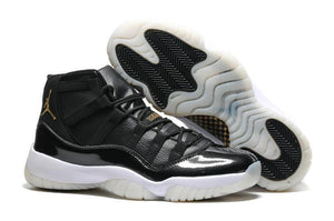 Nike Air Jordan Men 11 Black White Gold Basketball Men