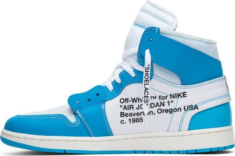 OFF-WHITE x Air Jordan 1 Retro High OG 'UNC' Shoes Basketball Men Sale Size US 7, 8, 8.5, 9, 10, 11