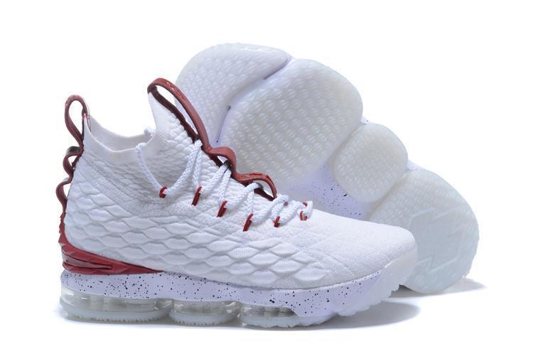 Nike Lebron XV 15 White Bordeaux Red Men Shoes Sale Size US7,8,8.5,9,10,11,12