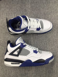 Nike Air Jordan 4 Retro Motosports White Black Blue Basketball Men