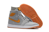 Nike Air Jordan 1 High Retro Flyknit Grey Orange Shoes Basketball Men