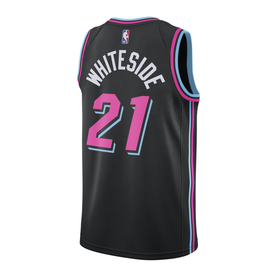 Hassan Whiteside Nike Miami Heat Vice Nights Swingman Jersey  Black
