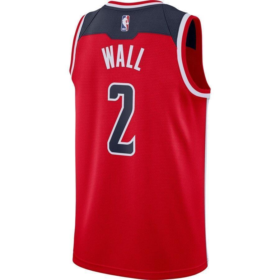 Men's Nike John Wall Red Washington Wizards Custom Swingman Sponsor Patch Jersey  Red