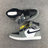 Nike Air Jordan 1 High Retro OF 6 Ring White Black Grey Shoes Basketball Men