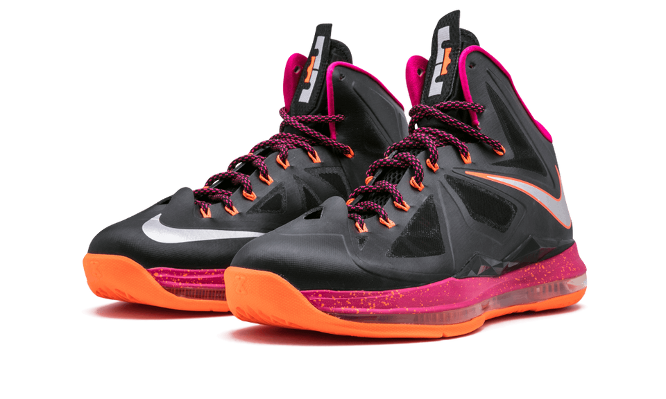 Nike Lebron 10 Blk/mtllc Slvr-ttl Orng-frbrry