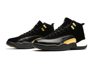 Nike Air Jordan 12 Retro Black Velvet Shoes Basketball Men Sale