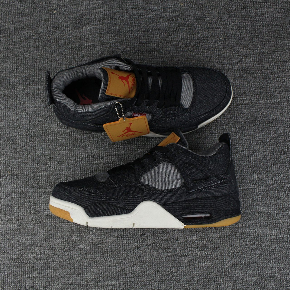 Nike Air Jordan 4 Retro Levis Black Basketball Men