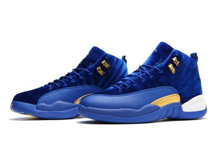 Nike Air Jordan 12 Retro Blue Velvet Shoes Basketball Men Sale