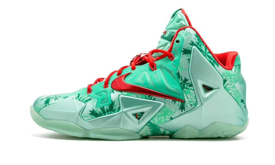 Nike Lebron Xi Green Glow/lt Crmsn-artic Grn