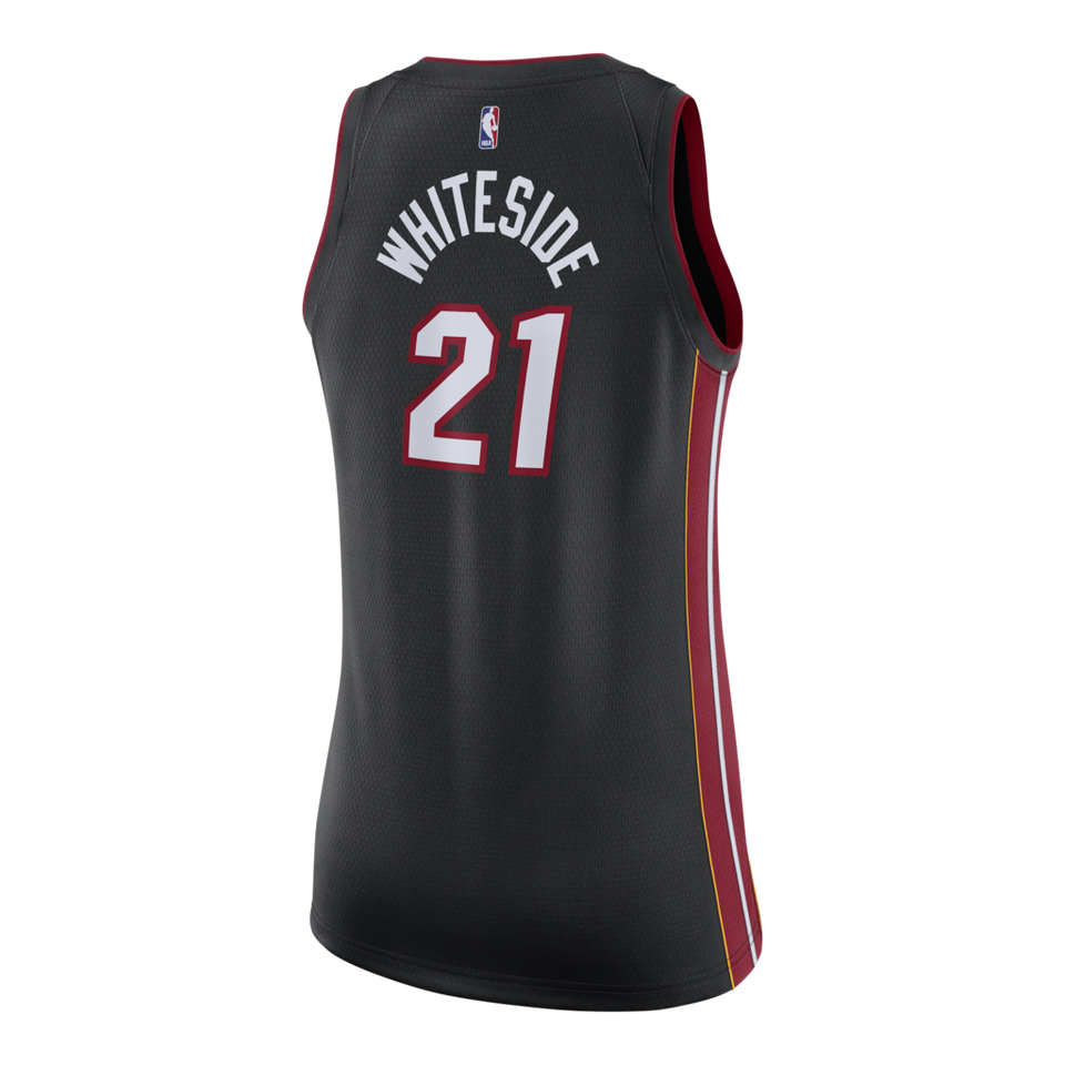 Hassan Whiteside Nike Miami Heat Ladies Icon Black Swingman Jersey  Black