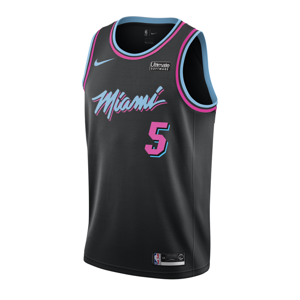 Derrick Jones Jr Nike Miami Heat Vice Nights Swingman Jersey  Black
