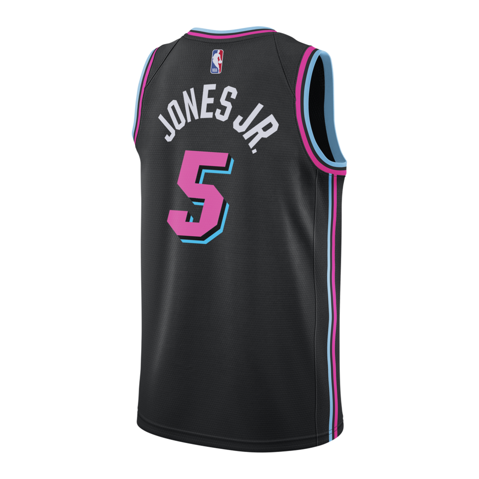 Derrick Jones Jr Nike Miami Heat Vice Nights Swingman Jersey  Black