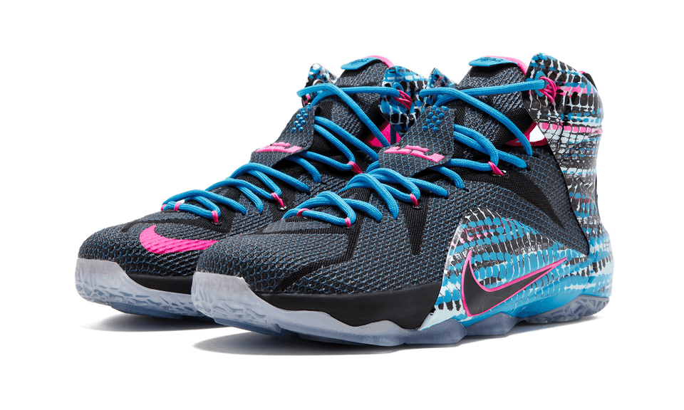 Nike Lebron 12 Black/black-pink Pow-bl Lagoon