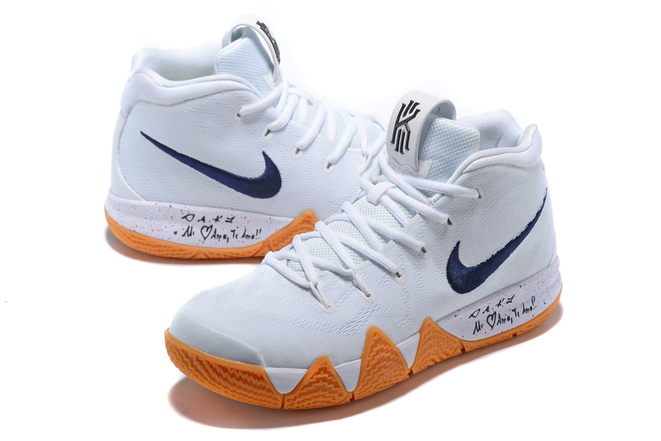 Nike Kyrie 4 White Raw Rubber Men Basketball Shoes Sale Size US 7,8,8.5,9.5,10,11,12