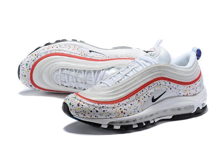 Nike Air Max 97 White Red Shoes Sale Men Size US 7, 8, 8.5, 9, 10, 11