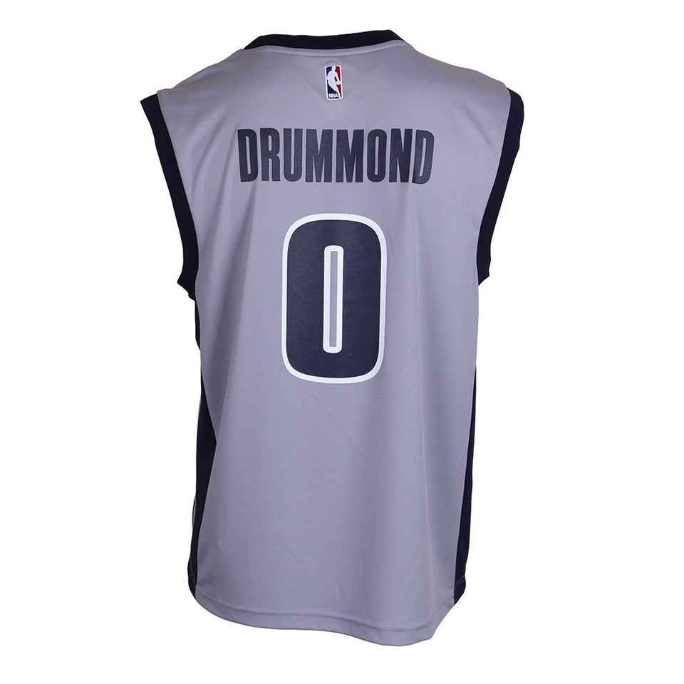 Detroit Pistons Adidas Drummond Chrome Replica Swingman Jersey  Grey
