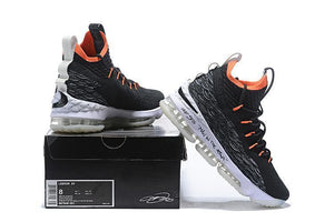 Nike Lebron XV 15 Black White Orange Men Shoes Sale Size US7,8,8.5,9,10,11,12