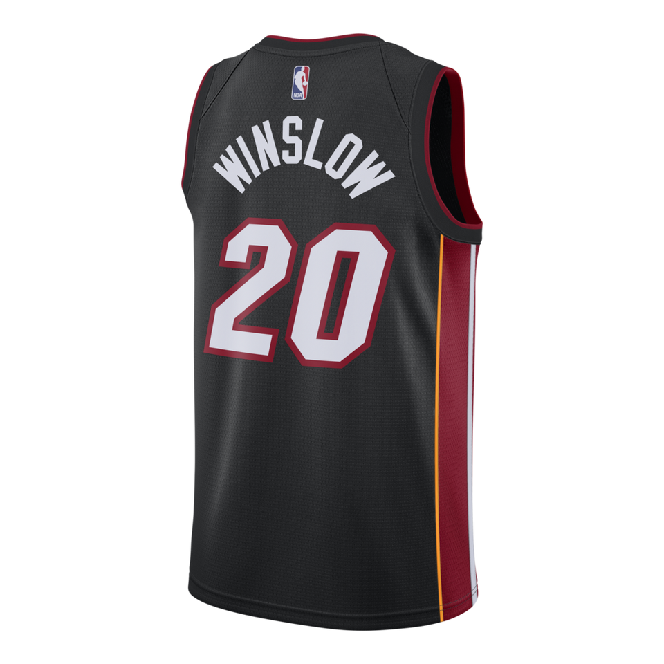 Justise Winslow Nike Miami Heat Icon Black Swingman Jersey  Black