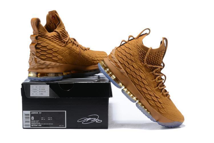 Nike Lebron XV 15 Dark Gold Men Shoes Sale Size US7,8,8.5,9,10,11,12