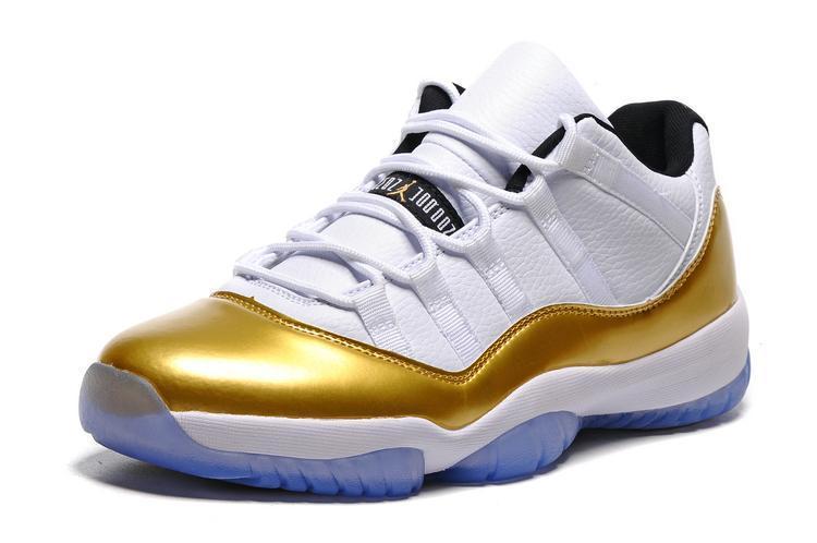 Nike Air Jordan 11 Retro Low White Metallic Gold Coin Basketball Men