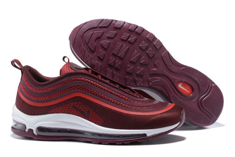 Nike Air Max 97 Ultra 17 Noble Red Wine Red White Men Shoes Sale Size US 7, 8, 8.5, 9, 10, 11