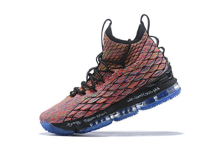 Nike Lebron XV 15 Black Rainbow Blue Men Shoes Sale Size US7,8,8.5,9,10,11,12