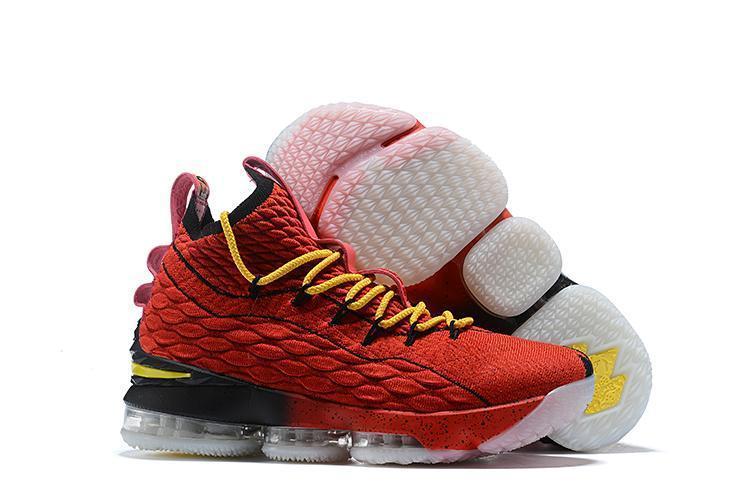 Nike Lebron XV 15 Red Yelow Black Bordeaux Men Shoes Sale Size US7,8,8.5,9,10,11,12