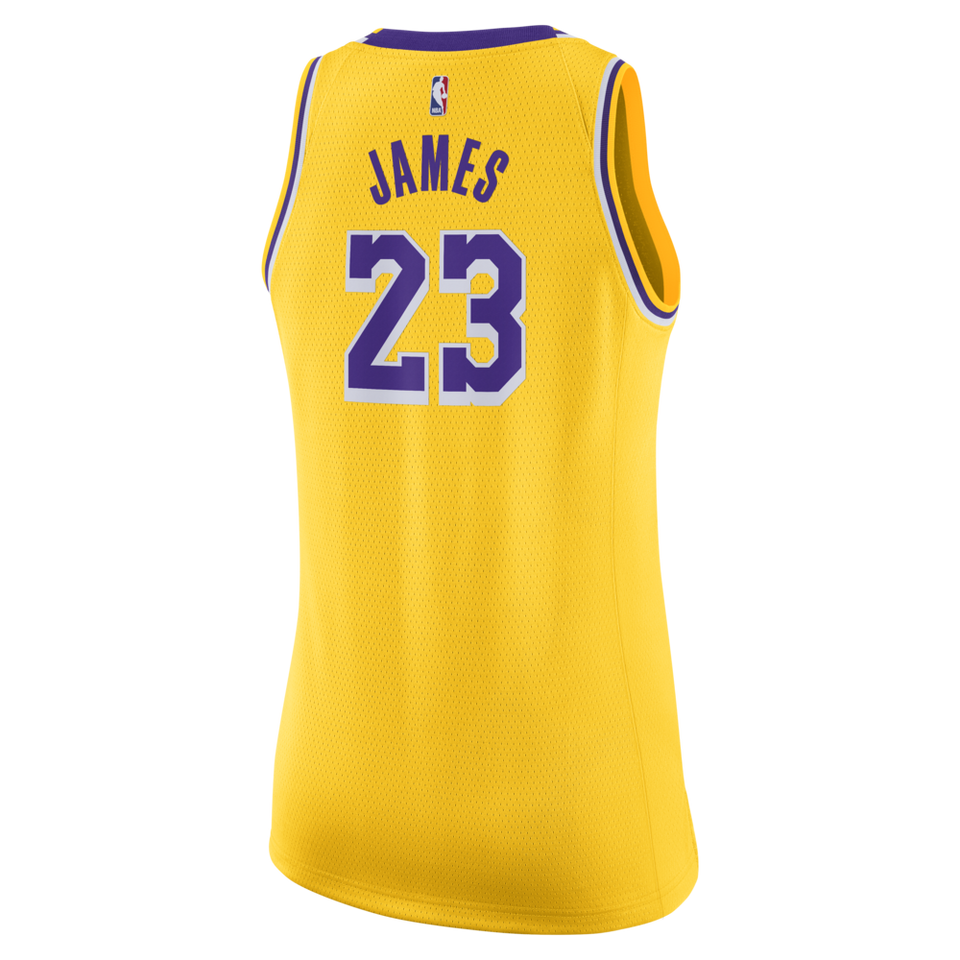 Los Angeles Lakers Women's LeBron James  Icon Edition Swingman Jersey  Gold