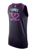 Minnesota Timberwolves City Edition KarlAnthony Towns Authentic Jersey  Black
