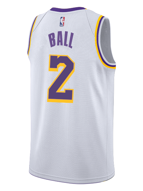 Los Angeles Lakers Lonzo Ball  Association Edition Swingman Jersey  White