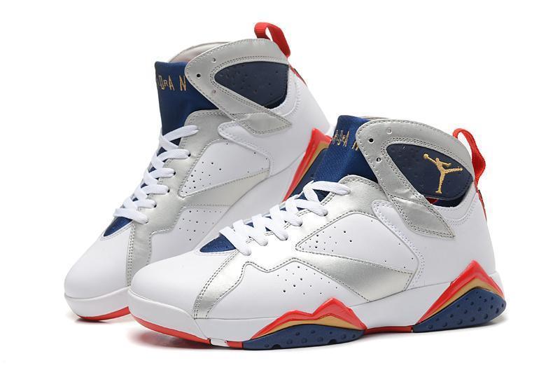 Nike Air Jordan 7 Retro White Navy Red Shoes Basketball Men