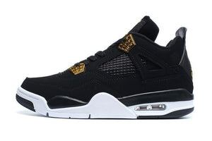 Nike Air Jordan 4 Retro Black White Gold Basketball Men