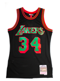 Los Angeles Lakers Shaquille Oneal Christmas Swingman Jersey  Black