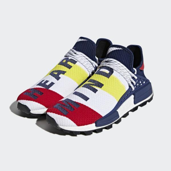 Pharrell Williams Bbc Hu Nmd Shoes Cloud White / Scarlet / Dark Blue Adidas