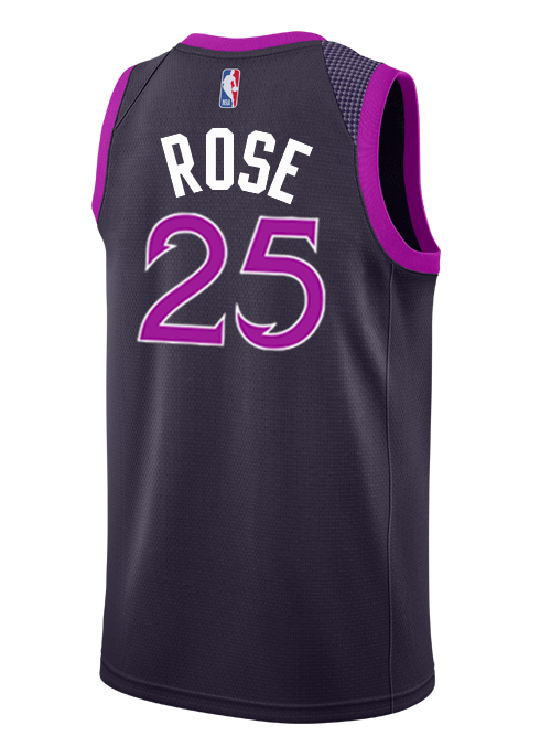 Minnesota Timberwolves City Edition Derrick Rose Swingman Jersey  Black