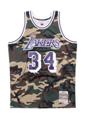 Los Angeles Lakers Shaquille O'Neal Woodland Camo Swingman Jersey  Navy