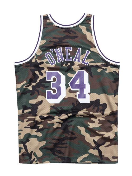 Los Angeles Lakers Shaquille O'Neal Woodland Camo Swingman Jersey  Navy