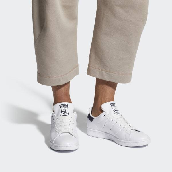 Stan Smith Shoes Core White / Core White / Dark Blue Adidas