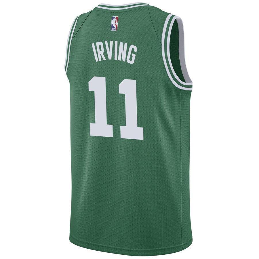 Men's Nike Kyrie Irving Green Boston Celtics Swingman Sponsor Patch Jersey  Icon Edition  Green