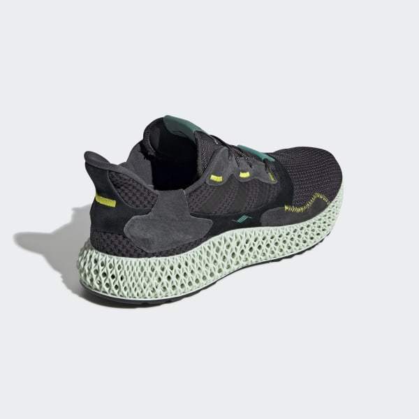 Zx 4000 4d Shoes Carbon / Carbon / Semi Solar Yellow Adidas