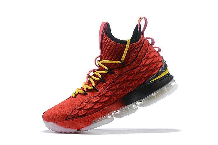 Nike Lebron XV 15 Red Yelow Black Bordeaux Men Shoes Sale Size US7,8,8.5,9,10,11,12