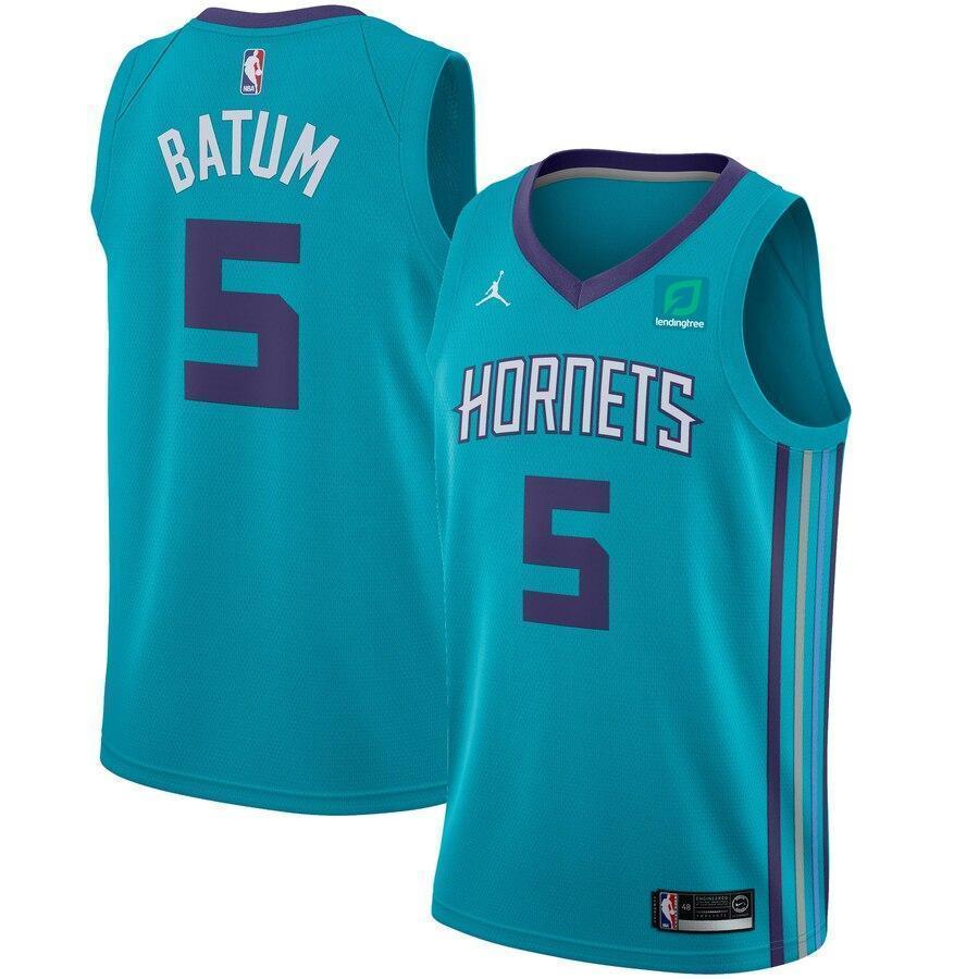 Men's Jordan Brand Nicolas Batum Teal Charlotte Hornets Swingman Sponsor Patch Jersey – Icon Edition  Aqua