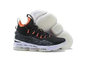 Nike Lebron XV 15 Black White Orange Men Shoes Sale Size US7,8,8.5,9,10,11,12