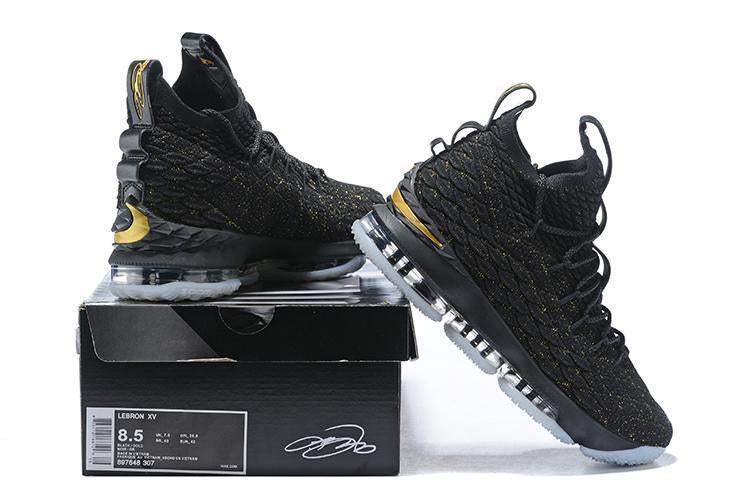 Nike Lebron XV 15 Black Gold Men Shoes Sale Size US7,8,8.5,9,10,11,12