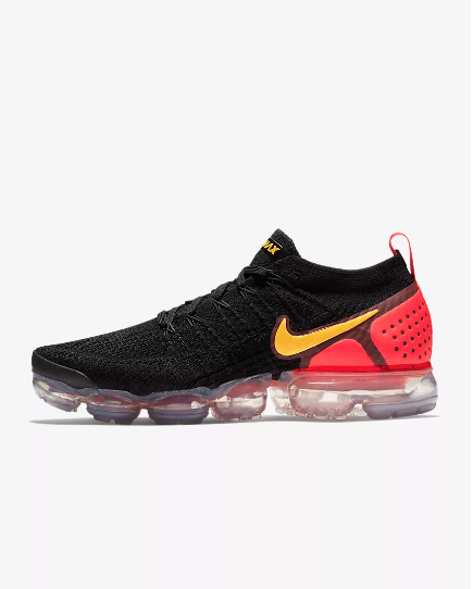 Nike Air Vapormax Flyknit 2 &quot;Laser Orange&quot; Black Shoes Sneakers Men Sale Size US 7, 8, 8.5, 9, 10, 11