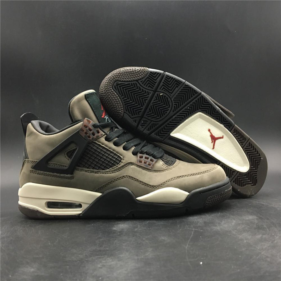 Nike Air Jordan 4 Retro Travis Scott Dark Mocha Sail Cool Grey Vred Men Shoes Sale